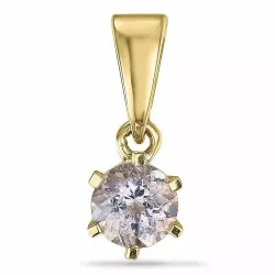 Runder morganit anhänger in 9 karat gold 0,22 ct