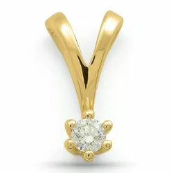 Diamant Solitäranhänger in 9 karat Gold 0,10 ct
