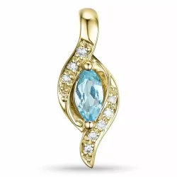 Elegant abstraktem Topas Anhänger in 9 karat Gold 0,04 ct 0,30 ct