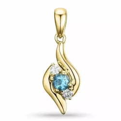 Elegant abstraktem Topas Diamantanhänger in 9 karat Gold 0,05 ct 0,15 ct