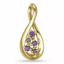 Tropfenförmigen amethyst anhänger in 9 karat gold 0,07 ct ct