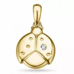Marienkäfer Diamantanhänger in 9 karat Gold 0,01 ct