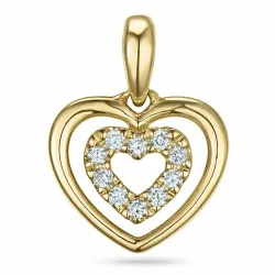 Herz Diamant Anhänger in 9 karat Gold 0,06 ct