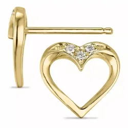 Herz Diamant Ohrringe in 9 Karat Gold mit Diamant 