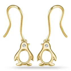 Pinguin diamant ohrringe in 9 karat gold mit diamanten 