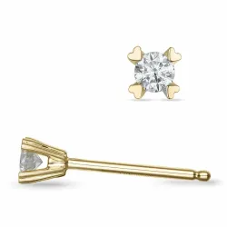2 x 0,07 ct Solitärohrstecker in 9 Karat Gold mit Diamant 