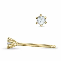 2 x 0,05 ct Solitärohrstecker in 9 Karat Gold mit Diamant 