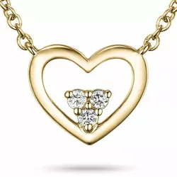 42 cm Halskette mit Anhänger aus 9 Karat Gold 0,06 ct