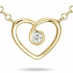 42 cm Halskette mit Anhänger aus 9 Karat Gold 0,05 ct