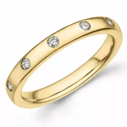Einfacher Diamantring in 9 Karat Gold 0,15 ct