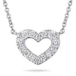 45 cm Halskette mit Anhänger aus 9 Karat Weißgold 0,10 ct