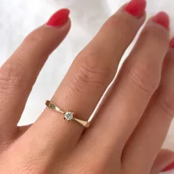 Kampagne - Diamant Solitärring in 14 Karat Gold 0,09 ct