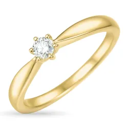 Diamant Solitärring in 14 Karat Gold 0,12 ct