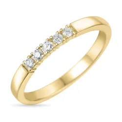 Diamant Memoirering in 14 Karat Gold 5 x 0,03 ct