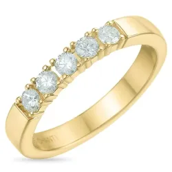 Diamant Memoirering in 14 Karat Gold 5 x 0,10 ct