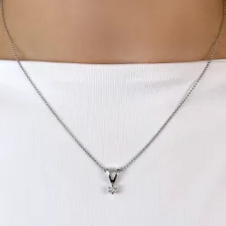 Kampagne - Diamant Anhänger in 14 karat Weißgold 0,05 ct