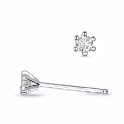 2 x 0,08 ct Kampagne - Diamant Solitärohrstecker in 14 Karat Weißgold mit Diamant