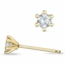 2 x 0,15 ct  Kampagne - Brillant Solitärohrstecker in 14 Karat Gold mit Diamant
