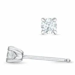 2 x 0,18 ct Kampagne - Diamant Solitärohrstecker in 14 Karat Weißgold mit Diamant