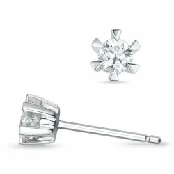 2 x 0,18 ct Kampagne - Diamant Solitärohrstecker in 14 Karat Weißgold mit Diamant
