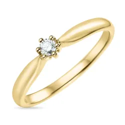 Diamant Solitärring in 14 Karat Gold 0,10 ct