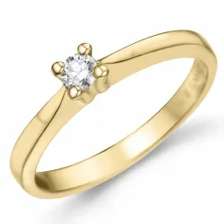 Kampagne - Diamant Solitärring in 14 Karat Gold 0,10 ct