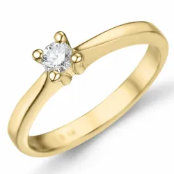 Kampagne - Diamant Solitärring in 14 Karat Gold 0,14 ct