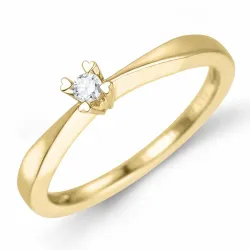 Kampagne - Diamant Solitärring in 14 Karat Gold 0,05 ct