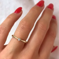 Kampagne - Diamant Solitärring in 14 Karat Gold 0,05 ct