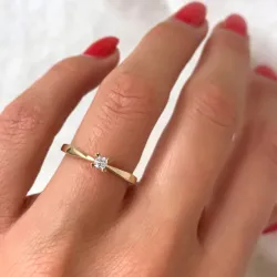 Kampagne - Diamant Solitärring in 14 Karat Gold 0,08 ct