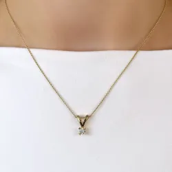 Kampagne - Diamant Anhänger in 14 karat Gold 0,20 ct