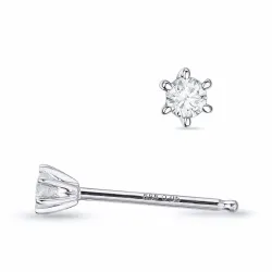 2 x 0,05 ct Kampagne - Solitärohrstecker in 14 Karat Weißgold mit Diamant