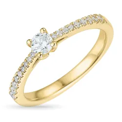 Diamantring in 14 Karat Gold 0,20 ct 0,14 ct