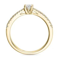 Diamantring in 14 Karat Gold 0,20 ct 0,14 ct