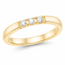 3 x 0,03 ct Diamantring in 14 Karat Gold 0,09 ct