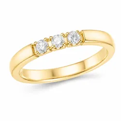 3 x 0,05 ct Diamantring in 14 Karat Gold 0,15 ct