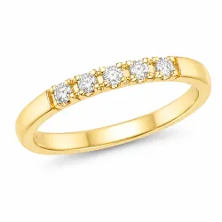 5 x 0,03 ct Diamantring in 14 Karat Gold 0,15 ct