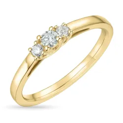 Diamantring in 14 Karat Gold 0,10 ct 0,08 ct