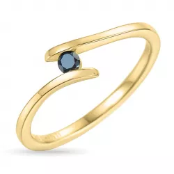 schwarz Diamant Ring in 9 Karat Gold 0,07 ct
