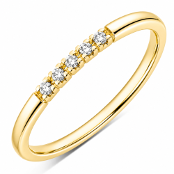 5 x 0,01 ct Diamantring in 9 Karat Gold 0,05 ct
