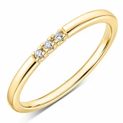 3 x 0,01 ct Diamantring in 9 Karat Gold 0,03 ct