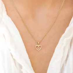 Herz Diamantanhänger in 14 karat Gold 0,01 ct