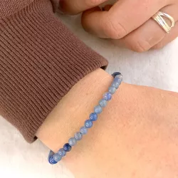 Blauem jasper armband aus seidenschnur 17 cm plus 3 cm x 4,3 mm