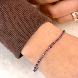 Elegant Armband mit Amethyst und hematite - Loom Stones