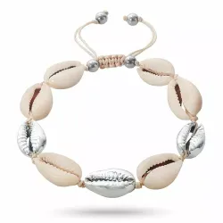 shell Muschel Armband aus Seidenschnur 17 cm plus 4 cm x 12 mm