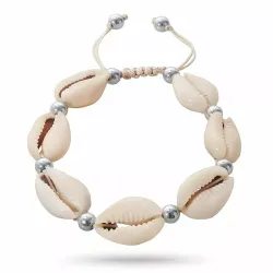 Simpel shell muschel armband aus seidenschnur 17 cm plus 4 cm x 12 mm