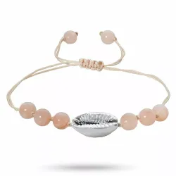 Maanesten Muscheln Armband aus Seidenschnur 17 cm plus 4 cm x 10 mm
