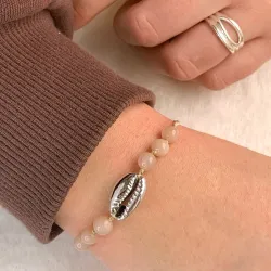 Maanesten Muscheln Armband aus Seidenschnur 17 cm plus 4 cm x 10 mm