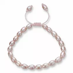 Perle Armband aus rosa Seidenschnur 17cm plus 3cm x 5,4 mm