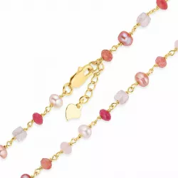 rosa Halskette aus vergoldetem Sterlingsilber  x 4,4 mm